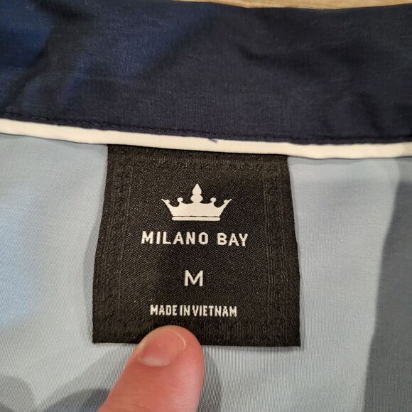 Milano Bay Original Retro Short Sleeved Button Up Style Shirt Mens Size Medium - Picture 3 of 8